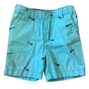 Oshkosh Fish Shorts Boy’s Size 18 Months 100% Cotton Pockets Easter Spring